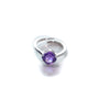 2.5 CT Natural Amethyst Cushion Cut Adjustable Solitaire Ring in Silver 925 - Zyrola