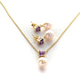 5 MM Red Amethyst & 9 MM Freshwater Pearl Ankara Set - Zyrola