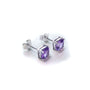 6 MM Natural Amethyst 2.25 CT Cushion Cut Panjshir Earring in Silver 925 - Zyrola
