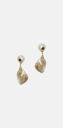 Boucles d’oreilles baroques en plaqué or 3 microns avec perles de culture et pierres semi-précieuses