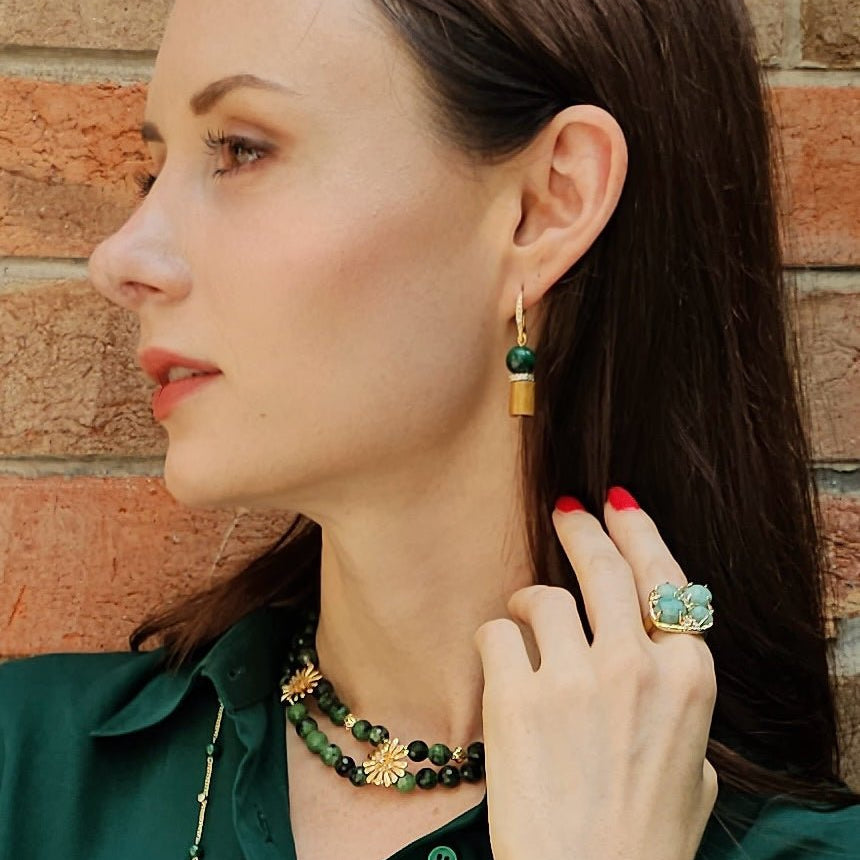 Amazonite Setting Statement Ring NR011 - Zyrola