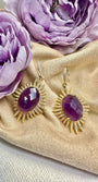 Amethyst Dangle Statement Earrings KE025 - Zyrola