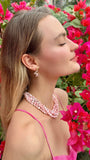 Asymmetric Pink Crystal Butterfly Earrings LE001 - Zyrola