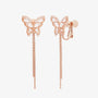 Boucles d’oreilles Papillon Pendantes à Clip – Design raffiné en plaqué or, rhodium ou or rose - Zyrola