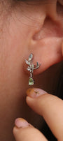 Boucles d’oreilles pendantes Branche de pierre de lune – Élégance mystique en plaqué or, rhodium ou or rose - Zyrola