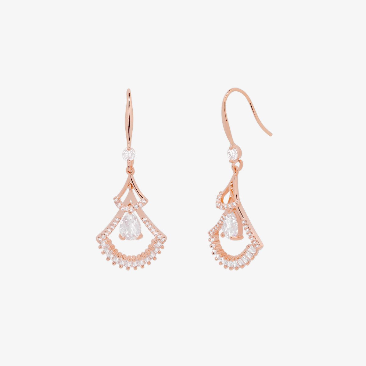 cubic hook drop earrings - Zyrola