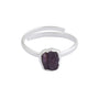 Garnet Adjustable Ring Handmade in its Natural form in 925 Silver - Zyrola