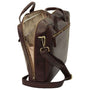 Leather Briefcase with zip closure - Dark Brown - Zyrola