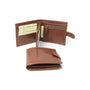 Leather wallet with snap closure - brown - Zyrola