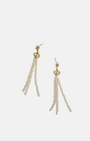 Nom du produit : Boucles d’Oreilles Longues en Perles Fines & Perle Dorée Baroque - Zyrola