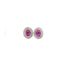 Pink Sapphire and Diamond Earrings in 14K White Gold - KGT 33334 - Zyrola