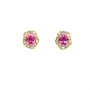 Pink Sapphire and Diamond Earrings in 14K Yellow Gold - KGT 33137 - Zyrola