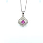 Pink Sapphire and Diamond Pendant in 18K White Gold - KGP 21169 - Zyrola