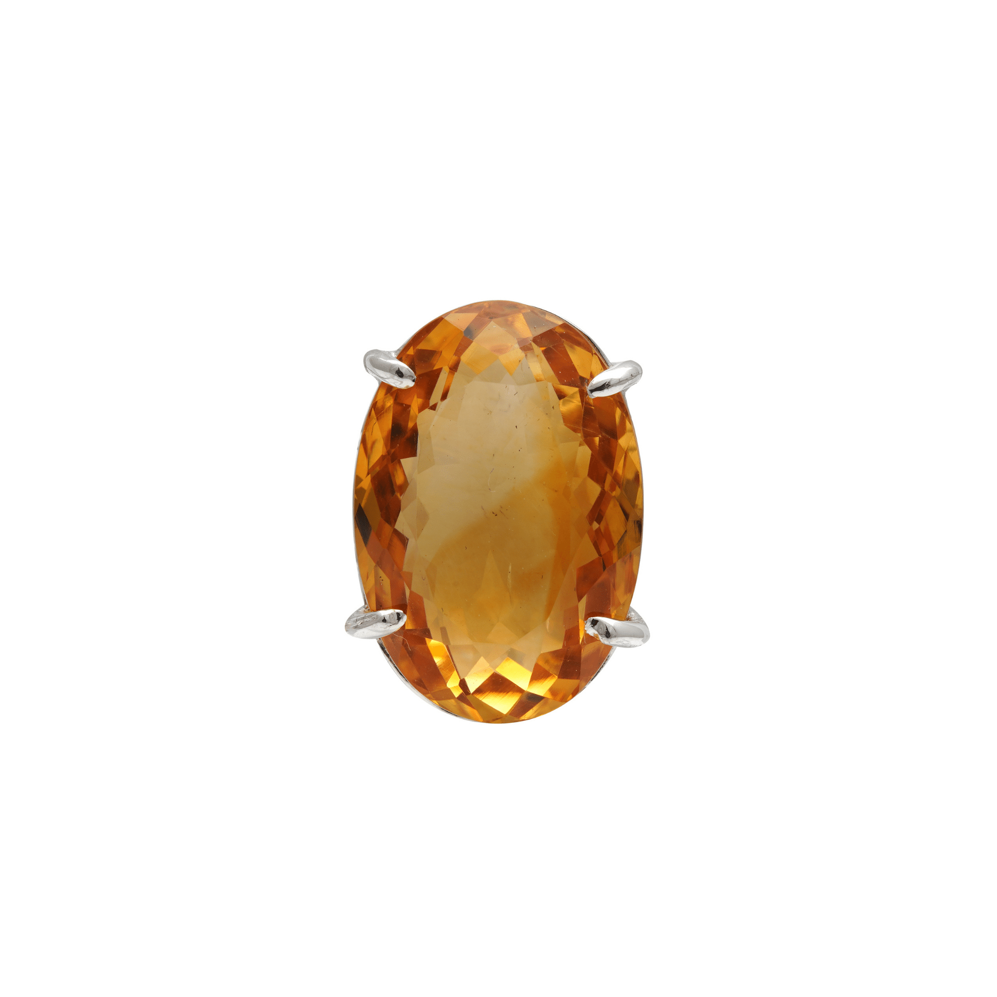 14 - 15 Ct Oval Cut Citrine Stone Adjustable Cocktail Ring in US Size 7 - Zyrola