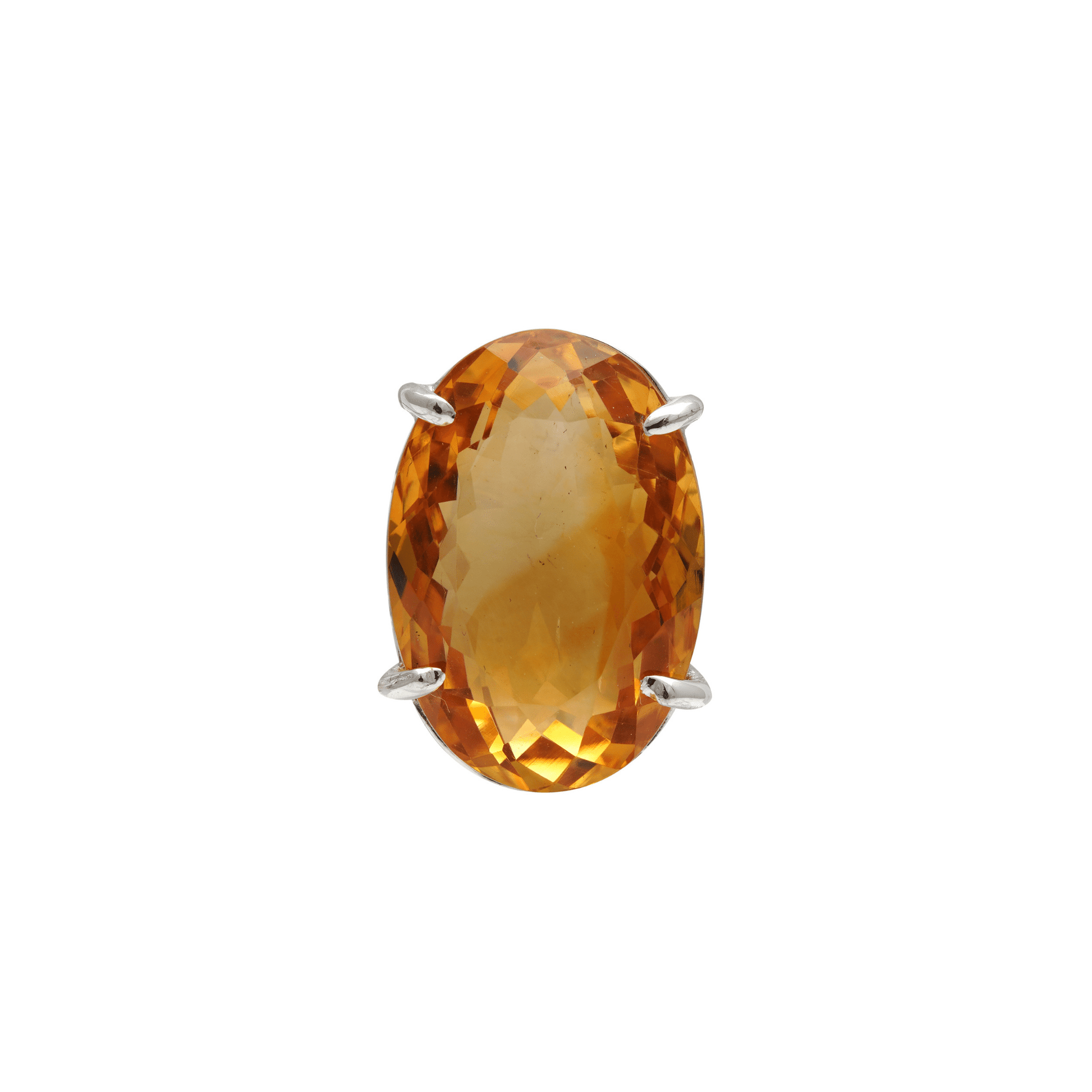 14 - 15 Ct Oval Cut Citrine Stone Adjustable Cocktail Ring in US Size 7 - Zyrola