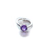 2.5 CT Natural Amethyst Cushion Cut Adjustable Solitaire Ring in Silver 925 - Zyrola