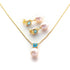 4 - 5 MM Swiss Blue Topaz Stone & 9 MM Cultured Freshwater Pearl Bombay Set - Zyrola