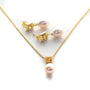 4 MM Round and 5 MM Square Citrine Stone & 9 MM Cultured Freshwater Pearl Bombay Set - Zyrola