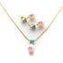 5 MM Swiss Blue Topaz Stone & 9 MM Cultured Freshwater Pearl Ankara Set - Zyrola