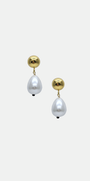 Boucles d’oreilles Billie Gisel B en or plaqué 24K avec perles de nacre artisanales, bijou élégant et intemporel