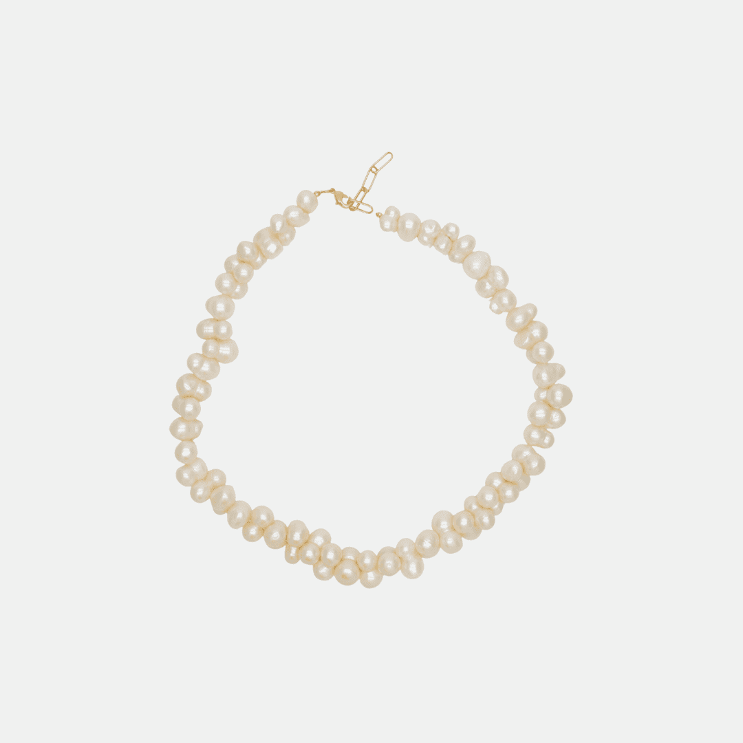 Chocker double rang en perles de culture d’eau douce avec chainette réglable