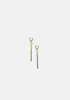 Boucles d’oreilles créoles longues femme en plaqué or avec perle fine – bijou artisanal Gisel B