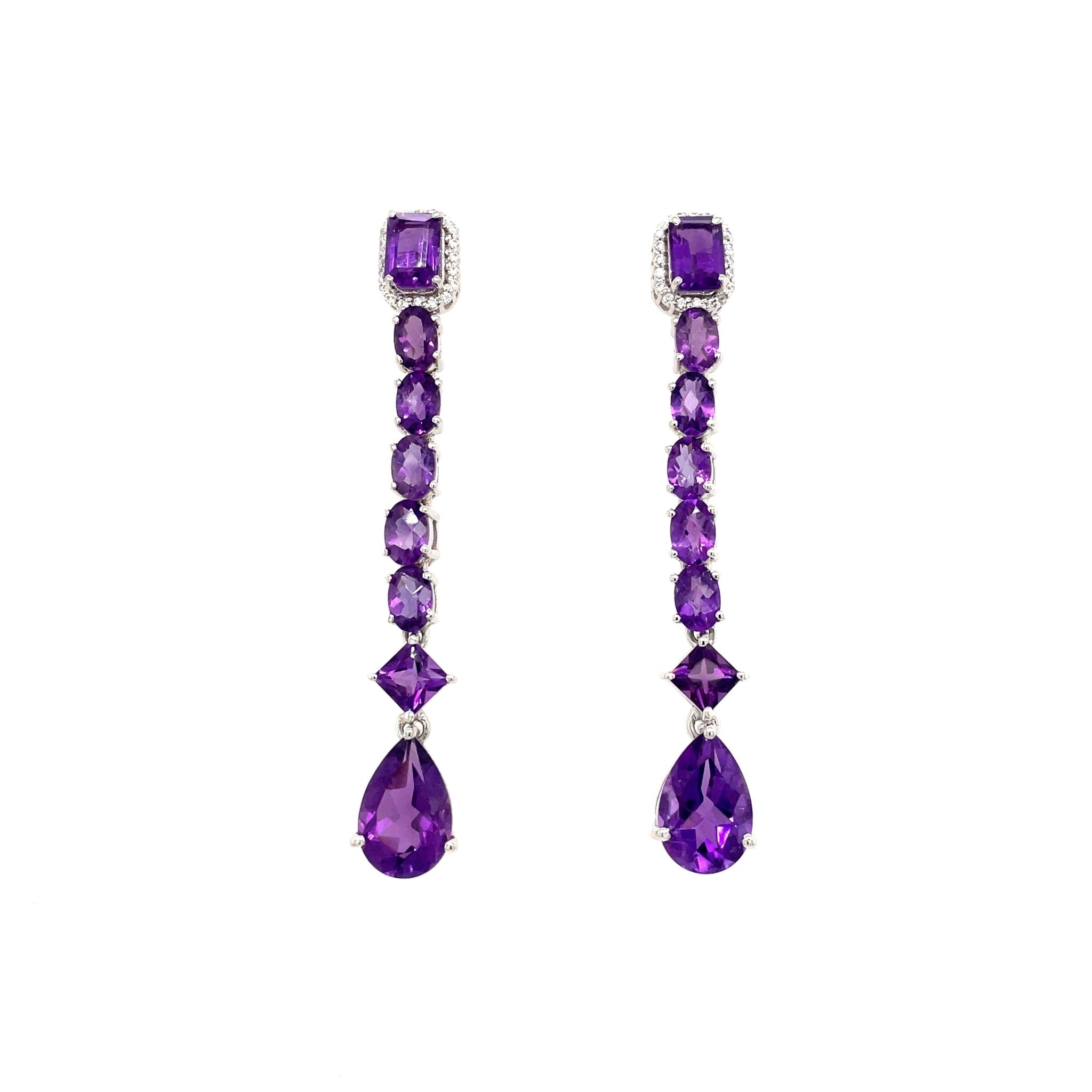 Amethyst Earring in .925 Sterling Silver - KST 51582 - Zyrola