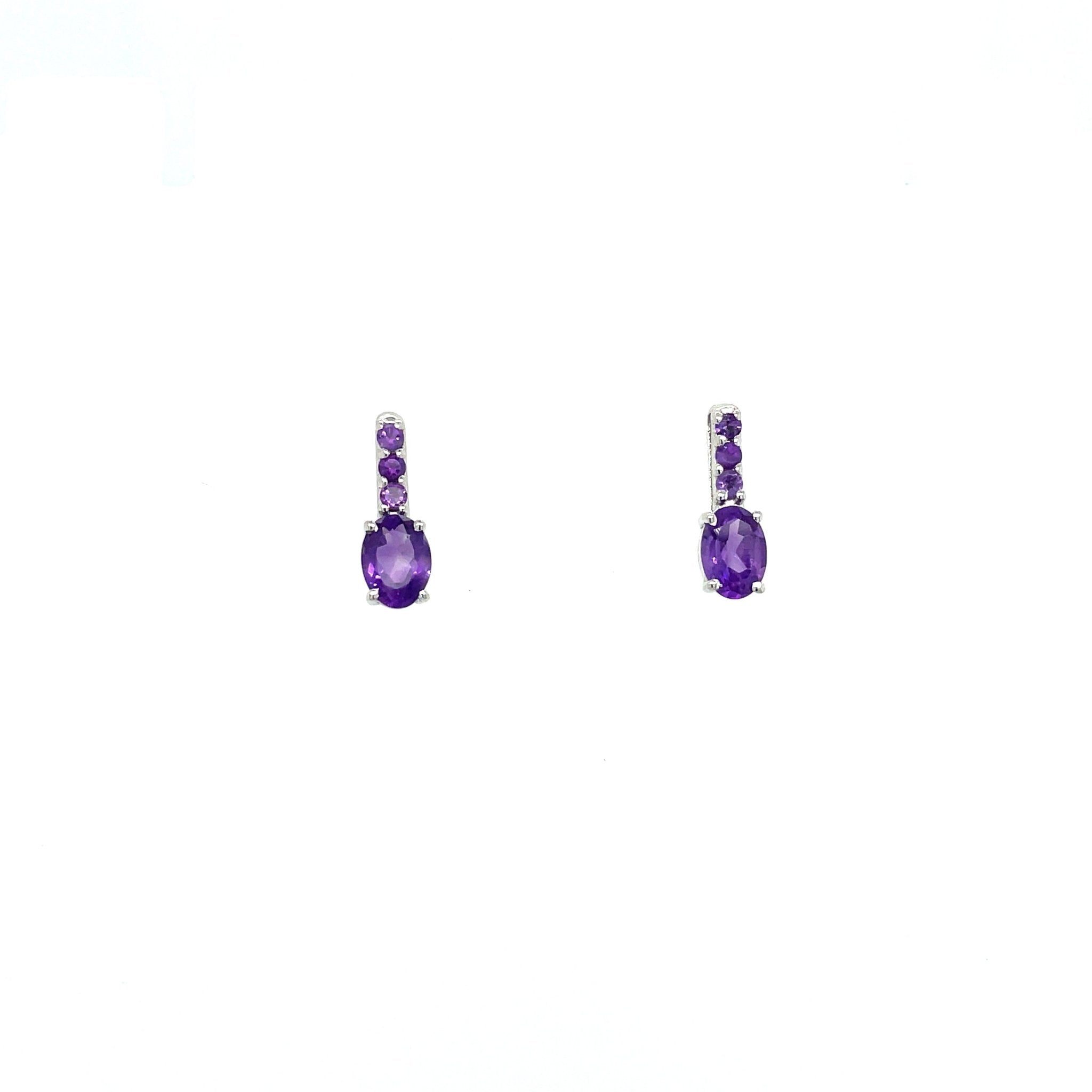 Amethyst Earring in .925 Sterling Silver - KST 56745 - Zyrola