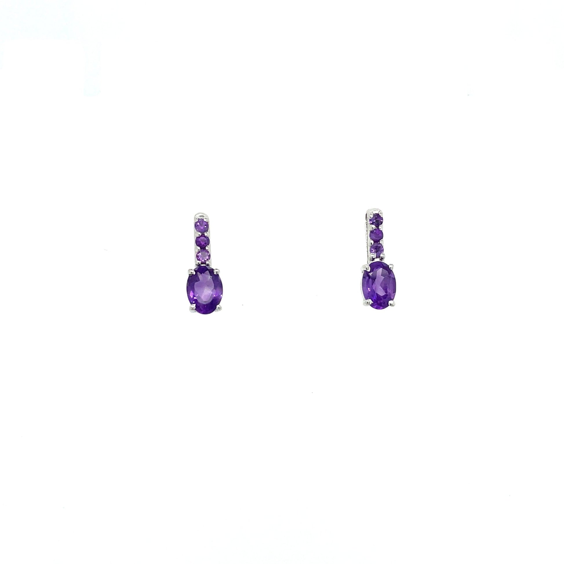 Amethyst Earring in .925 Sterling Silver - KST 56745 - Zyrola