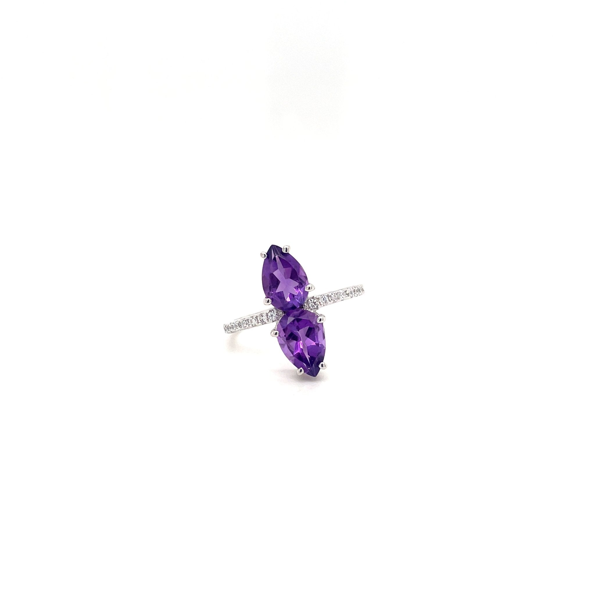 Amethyst Ring In .925 Sterling Silver - KSR 10665 - Zyrola