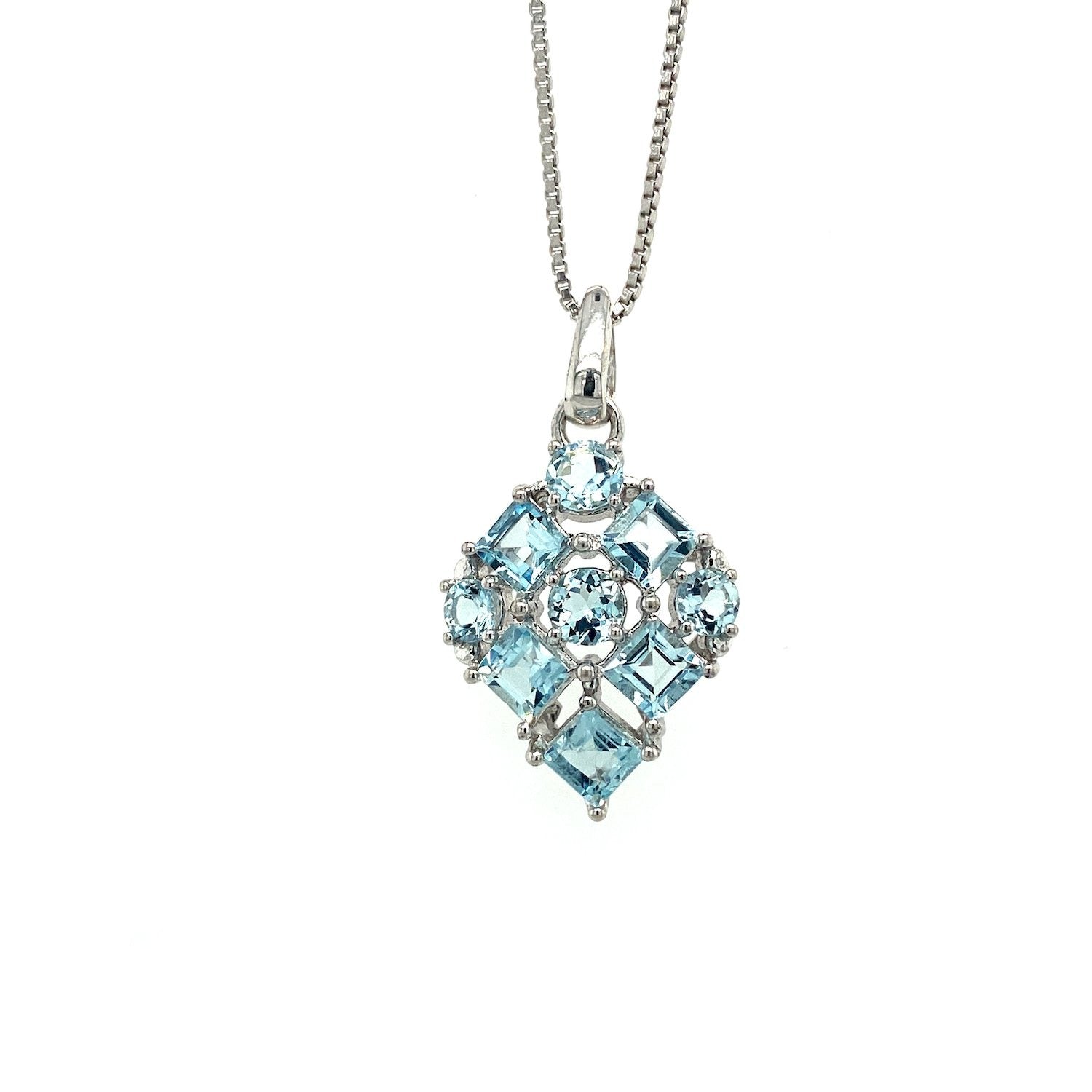 Aquamarine Pendant in .925 Sterling Silver - KSP 35521 - Zyrola