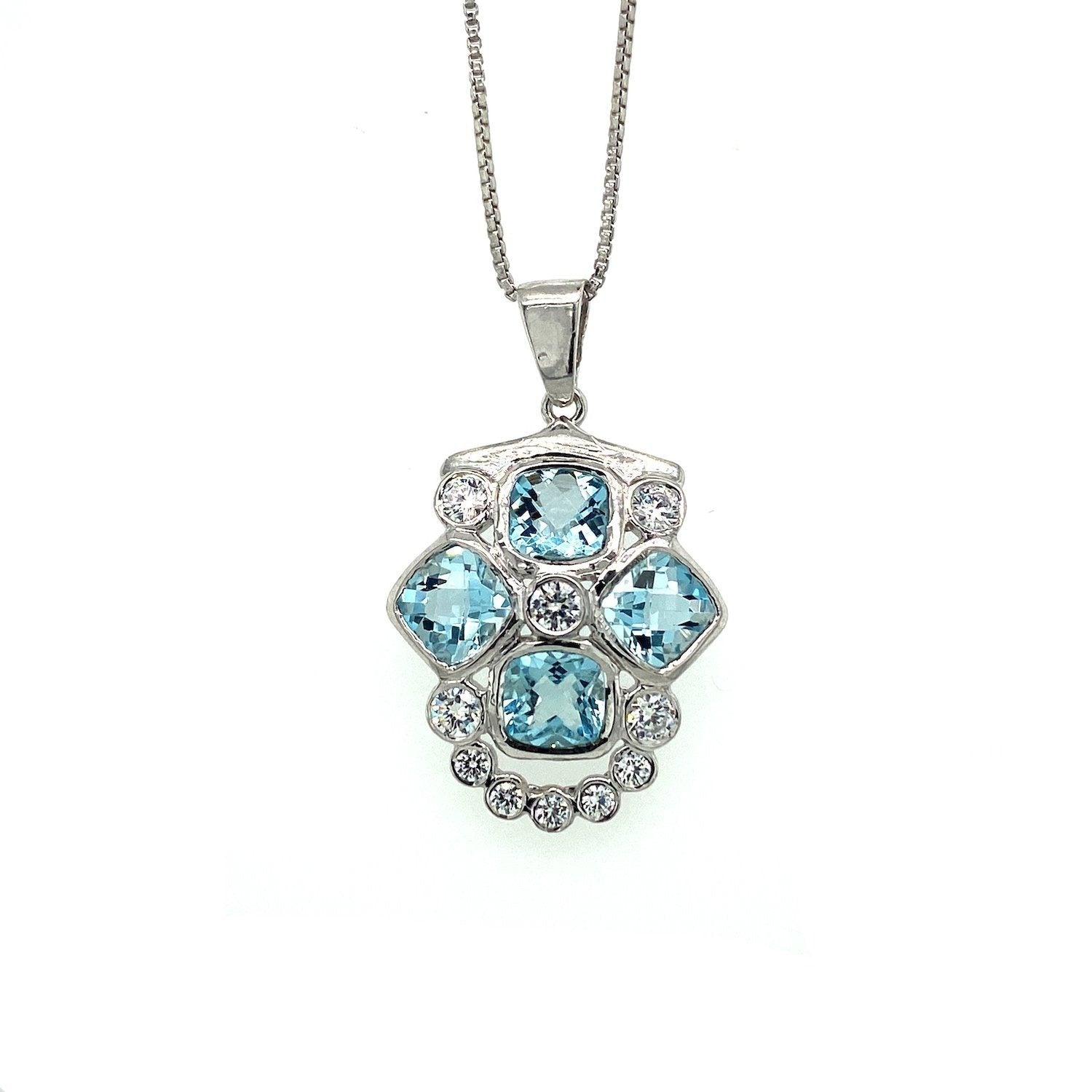 Aquamarine Pendant in .925 Sterling Silver - KSP 38260 - Zyrola