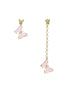 Asymmetric Pink Crystal Butterfly Earrings LE001 - Zyrola