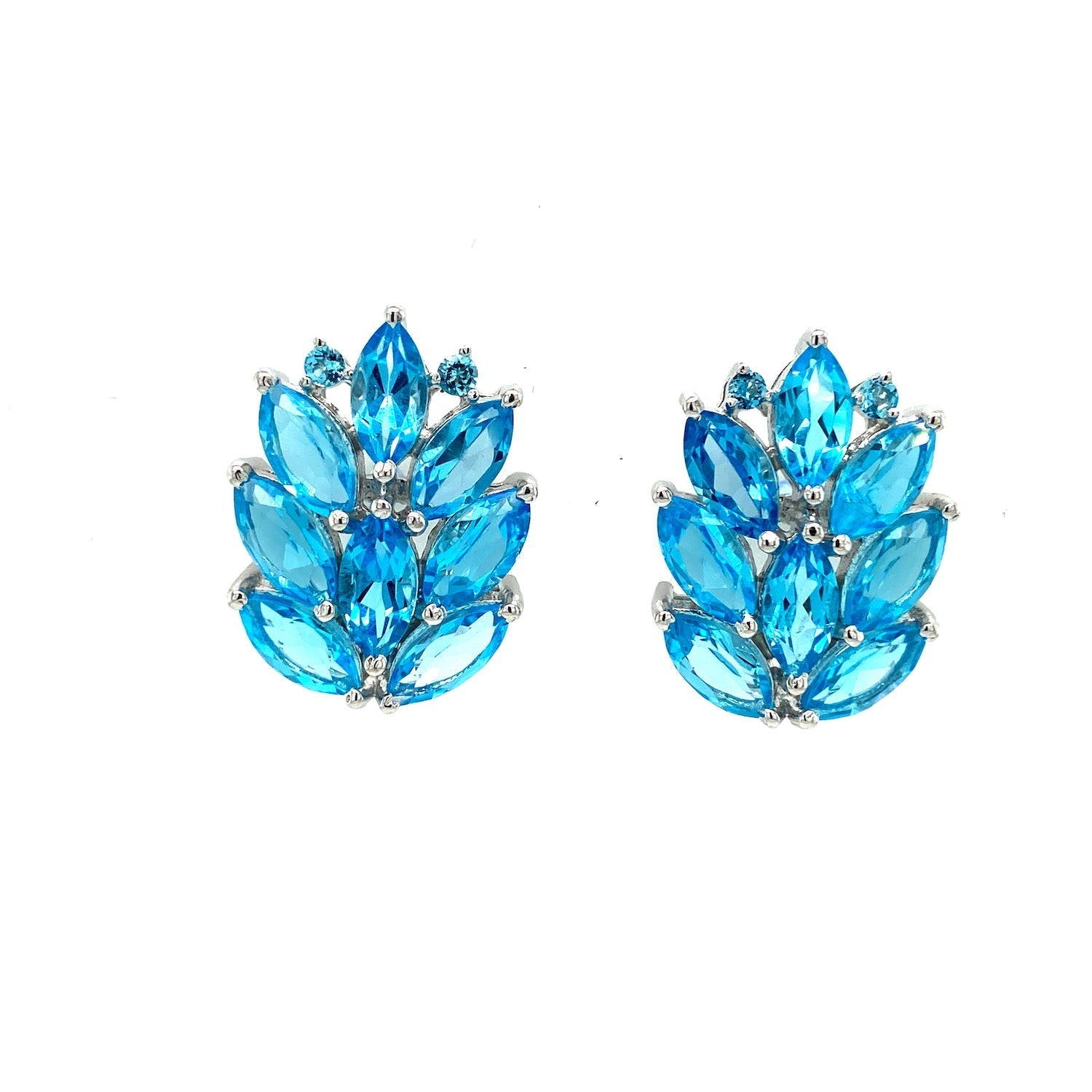 Blue Topaz Earring in .925 Sterling Silver - KST 52507 - Zyrola
