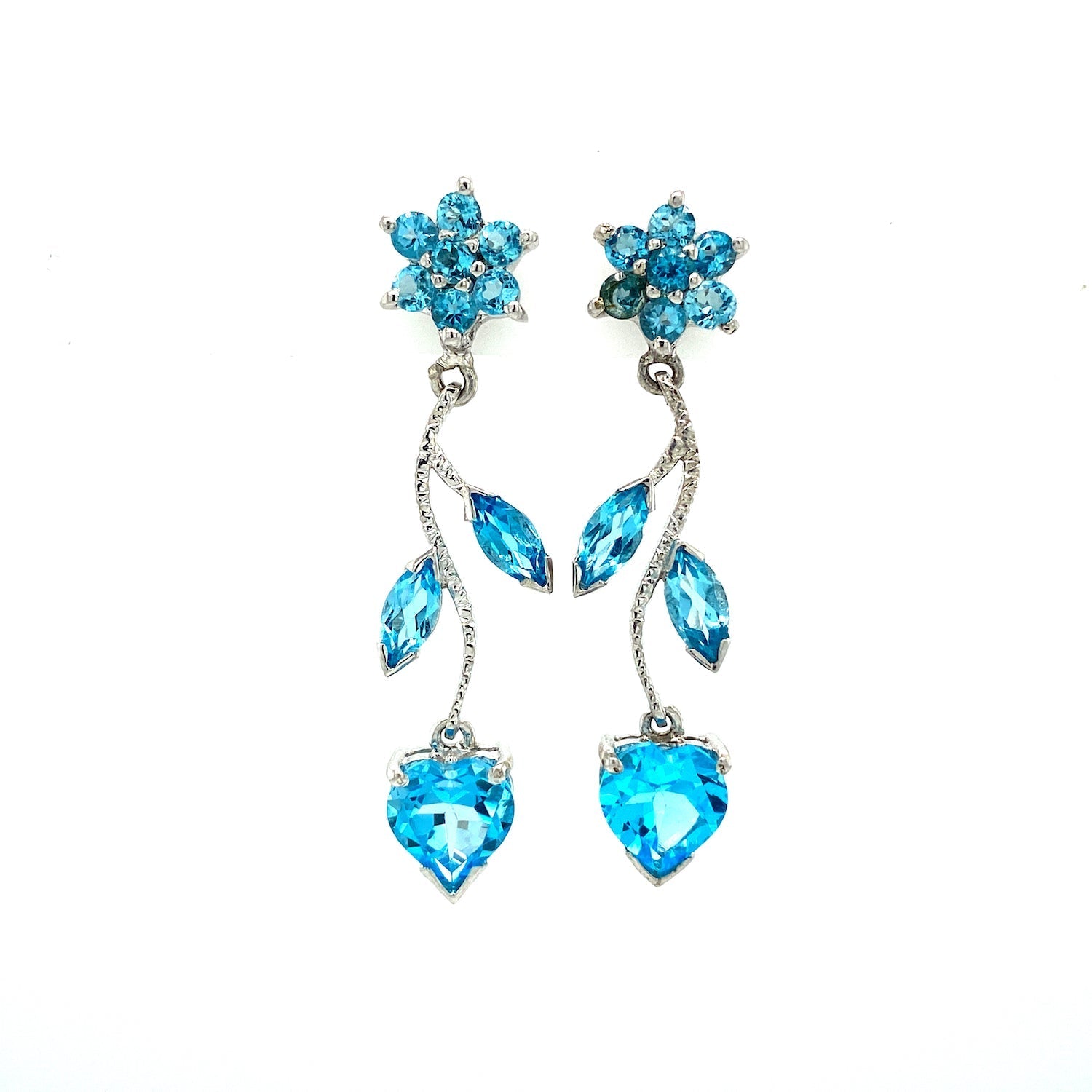 Blue Topaz Earring in .925 Sterling Silver - KST 52624 - Zyrola