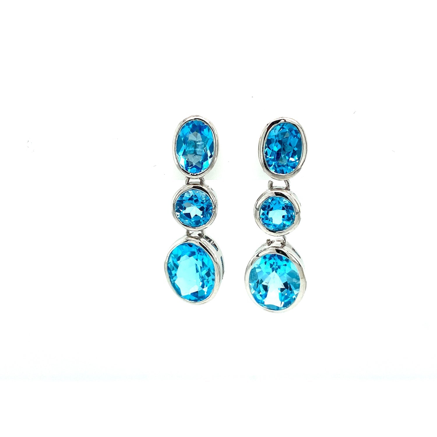 Blue Topaz Earring in .925 Sterling Silver - KST 57553 - Zyrola
