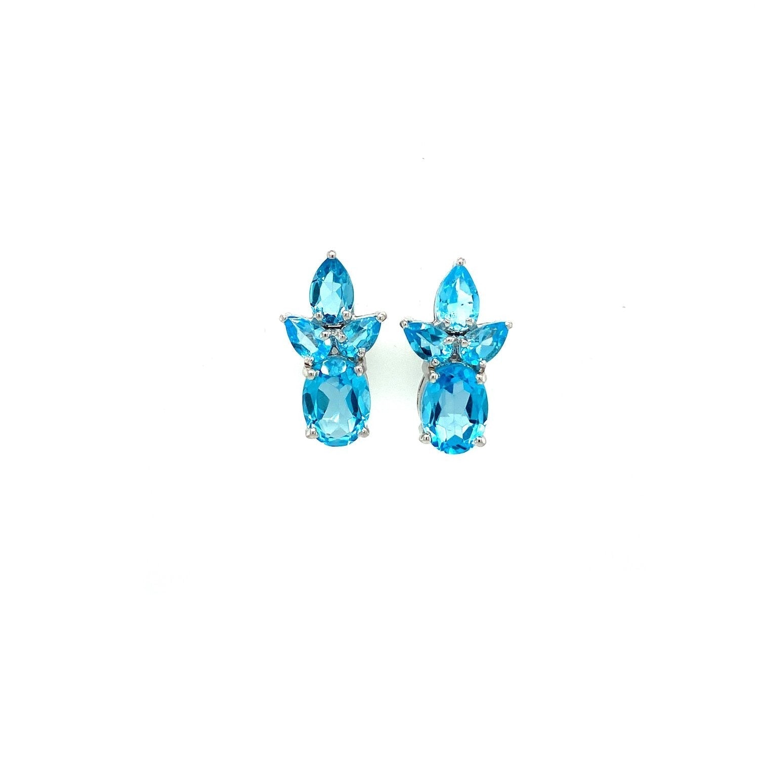 Blue Topaz Earring in .925 Sterling Silver - KST 58066 - Zyrola