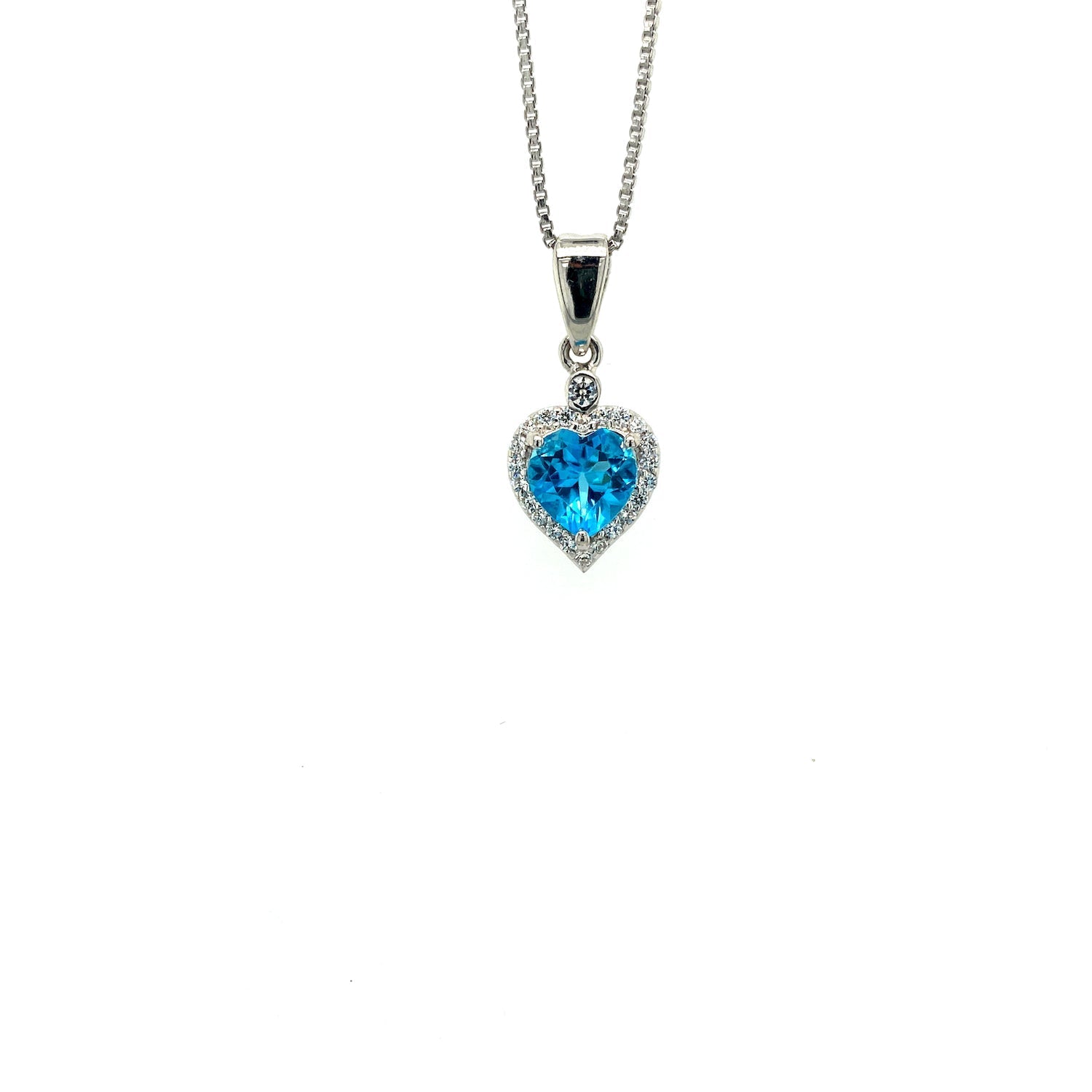 Blue Topaz Pendant in .925 Sterling Silver - KSP 37862 - Zyrola