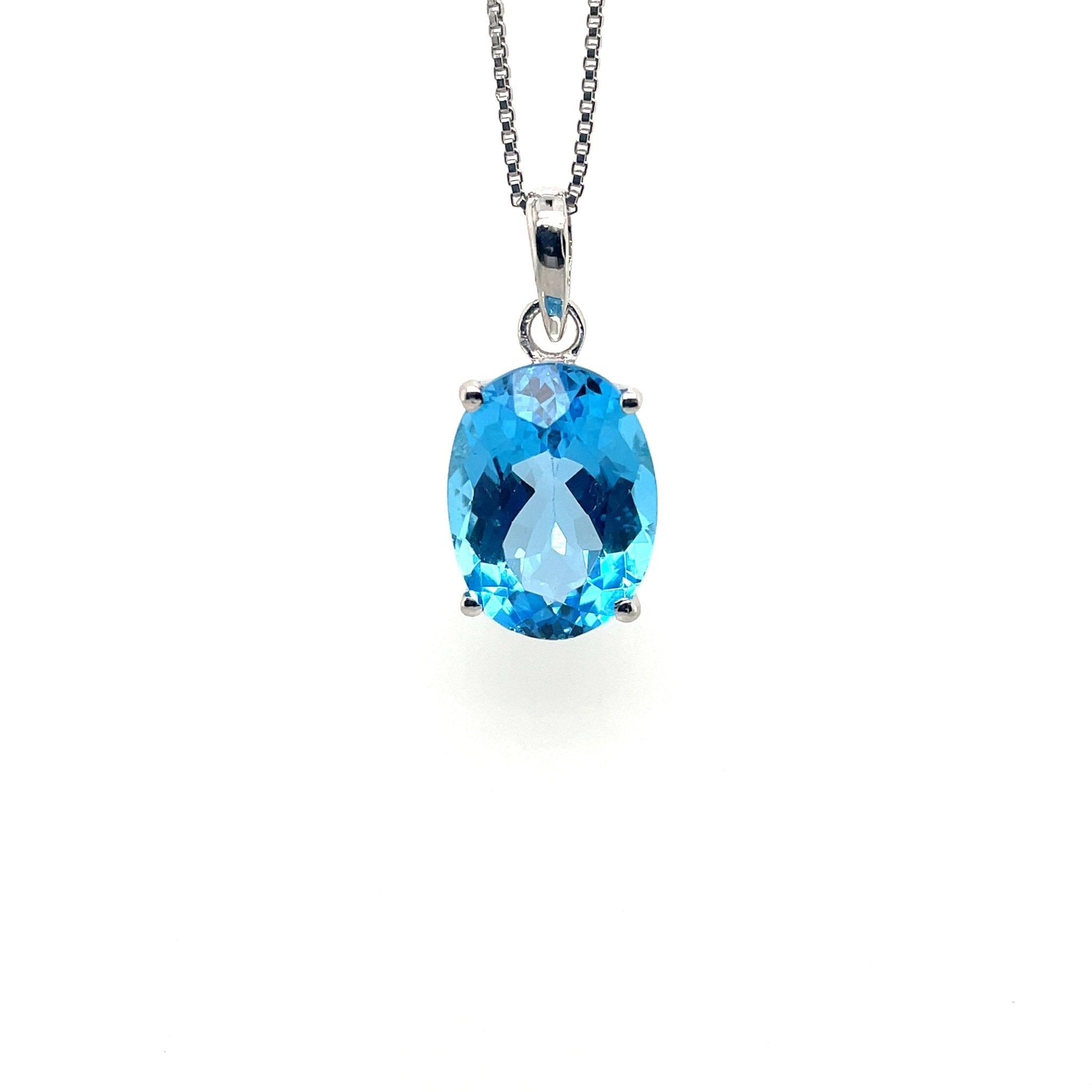 Blue Topaz Pendant in .925 Sterling Silver - KSP 39630 - Zyrola