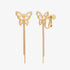 Boucles d’oreilles Papillon Pendantes à Clip – Design raffiné en plaqué or, rhodium ou or rose - Zyrola