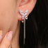Boucles d’oreilles Papillon Pendantes à Clip – Design raffiné en plaqué or, rhodium ou or rose - Zyrola