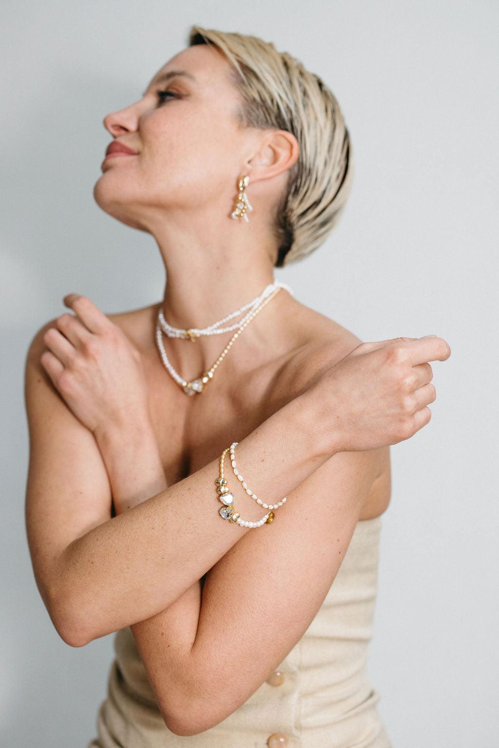 Bracelet Brune en perles de nacre - Zyrola
