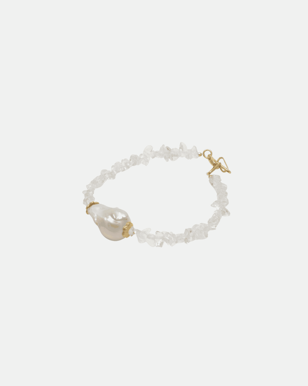 Bracelet Quartz & Perle de Culture Baroque – Plaqué Or 24 Carats – Gisel B - Zyrola
