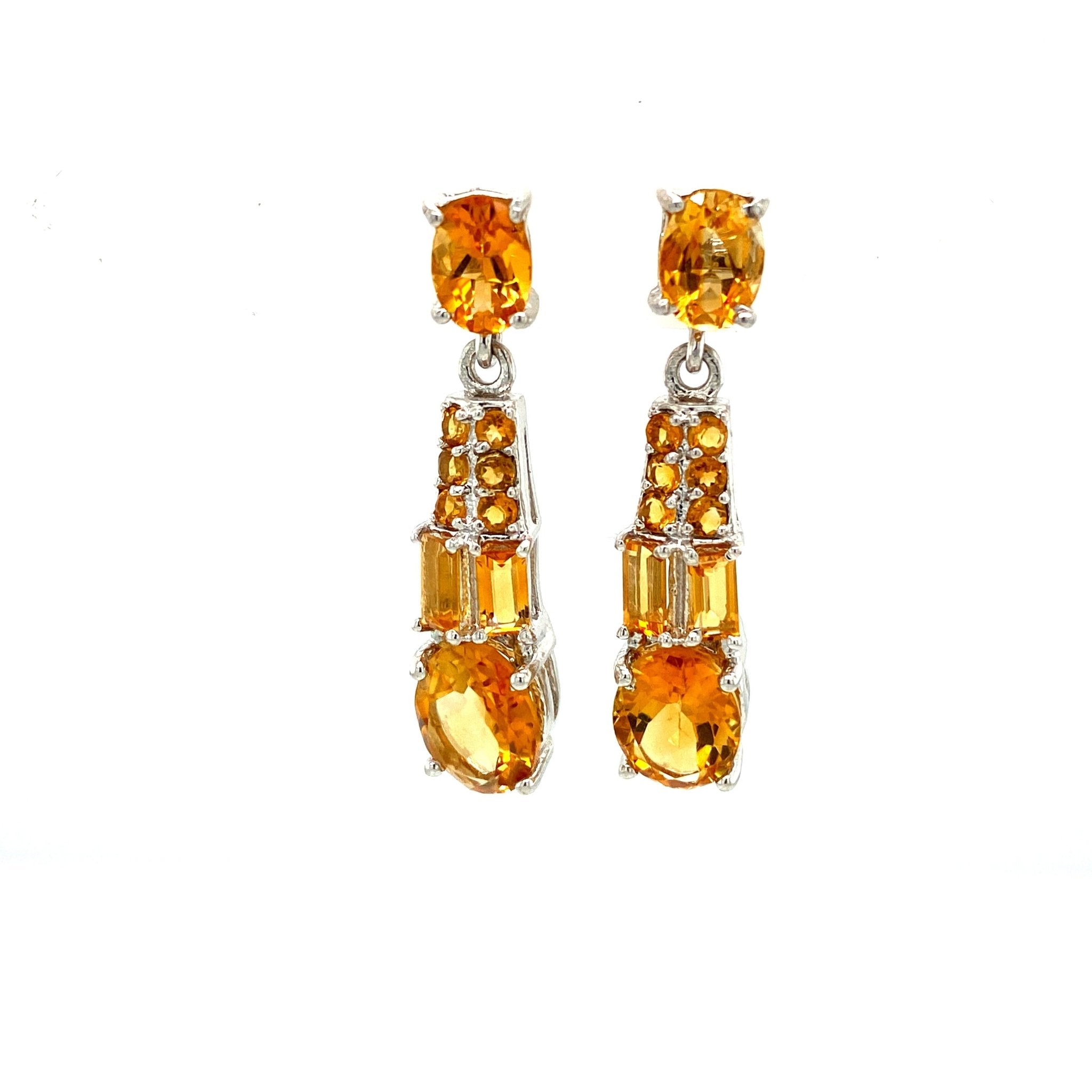 Citrine Earring in .925 Sterling Silver - KST 55013 - Zyrola