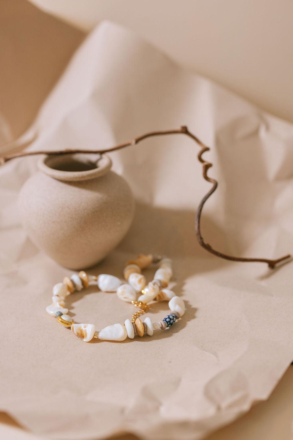 Collier Morgan – Perles artisanales & plaqué or - Zyrola