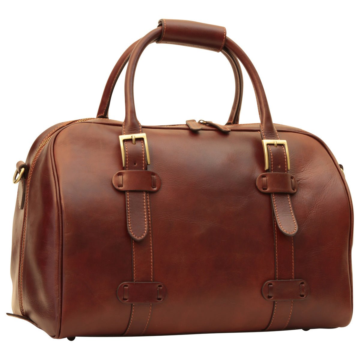 Cowhide leather duffel bag - Brown - Zyrola