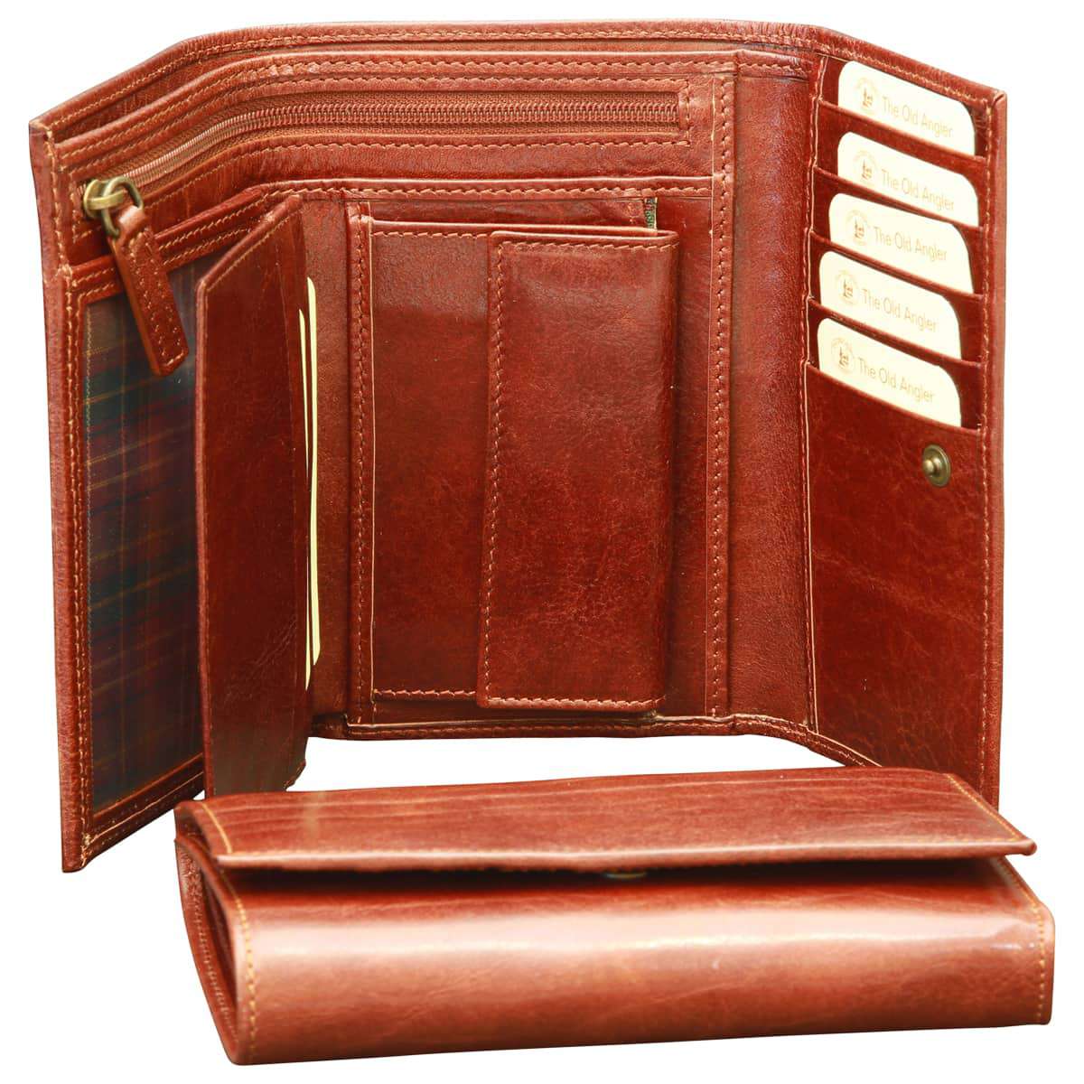 Cowhide leather wallet for women - Brown with RFID - Zyrola