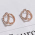 Cubic heart huggie earrings - Zyrola