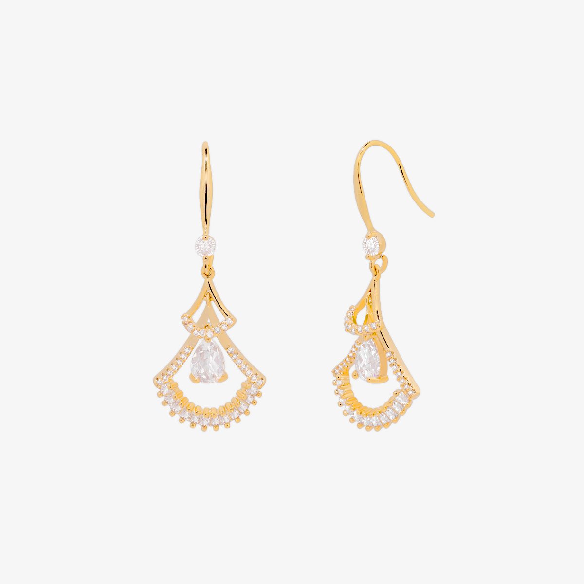 cubic hook drop earrings - Zyrola