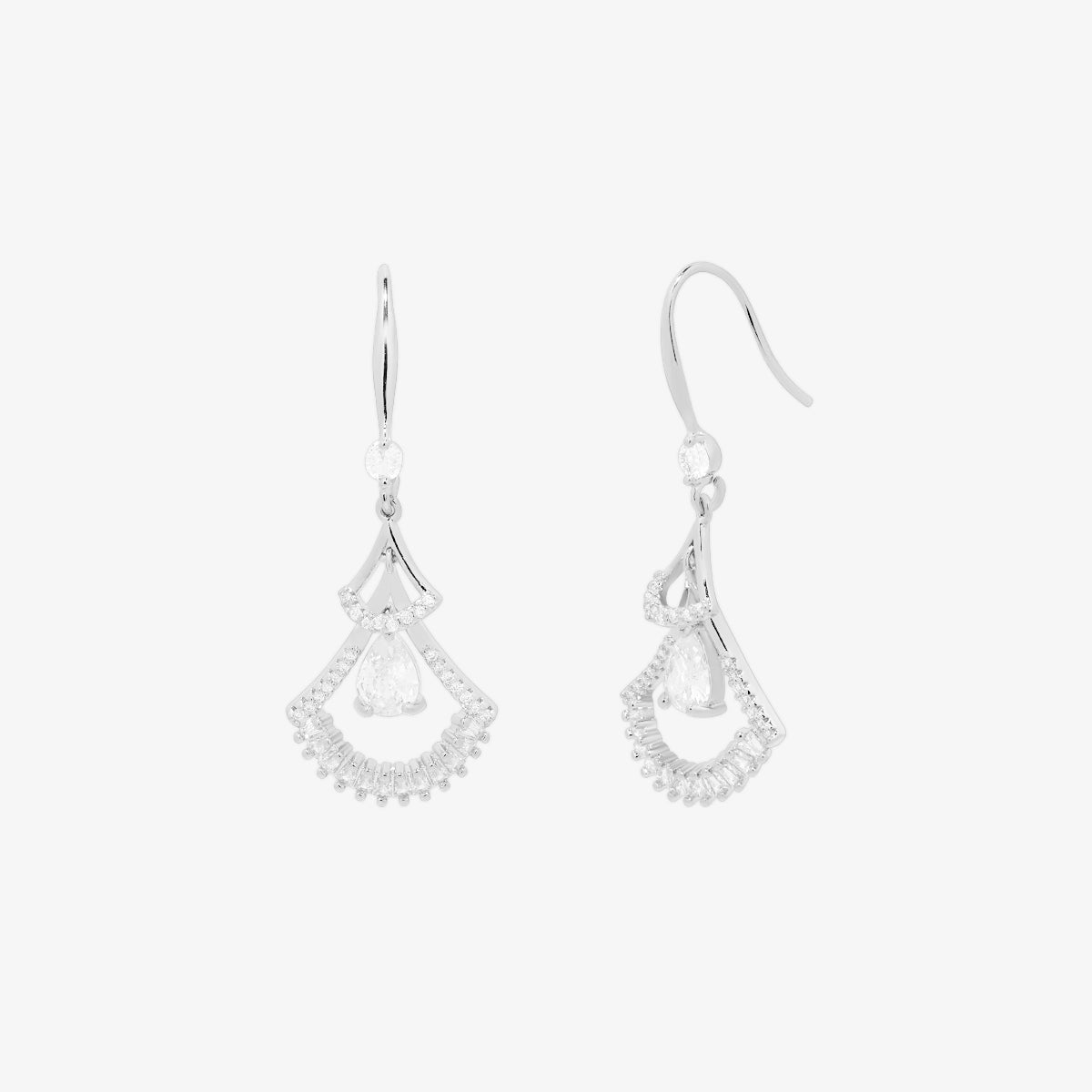 cubic hook drop earrings - Zyrola